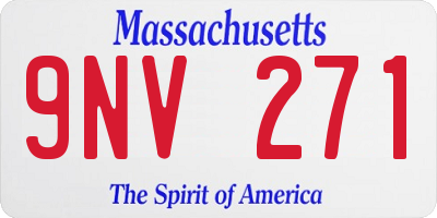 MA license plate 9NV271