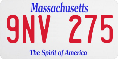 MA license plate 9NV275