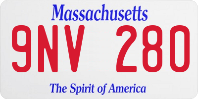 MA license plate 9NV280