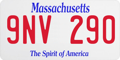 MA license plate 9NV290