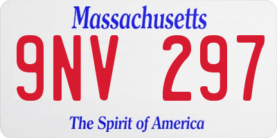 MA license plate 9NV297
