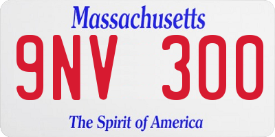 MA license plate 9NV300