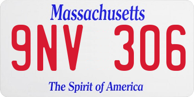 MA license plate 9NV306