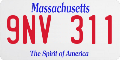 MA license plate 9NV311