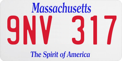 MA license plate 9NV317