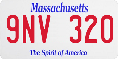 MA license plate 9NV320