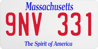 MA license plate 9NV331