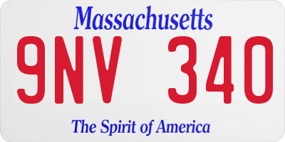 MA license plate 9NV340
