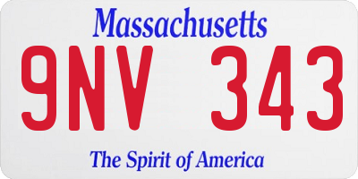 MA license plate 9NV343