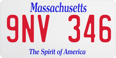 MA license plate 9NV346
