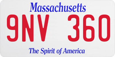 MA license plate 9NV360