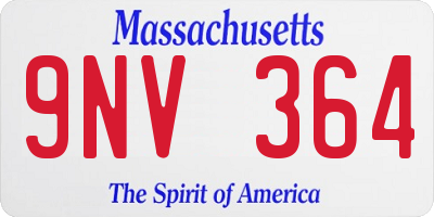 MA license plate 9NV364