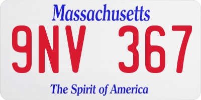 MA license plate 9NV367