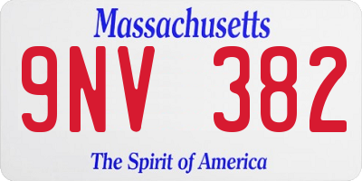 MA license plate 9NV382