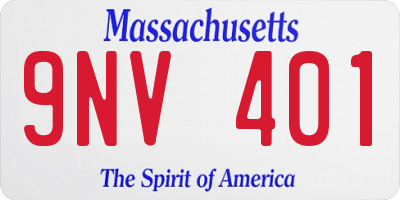 MA license plate 9NV401