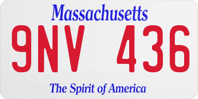 MA license plate 9NV436