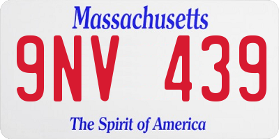 MA license plate 9NV439