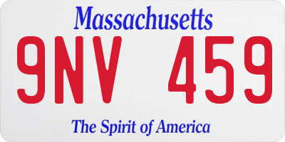 MA license plate 9NV459