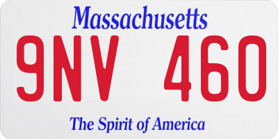 MA license plate 9NV460