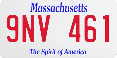 MA license plate 9NV461