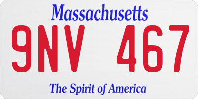 MA license plate 9NV467