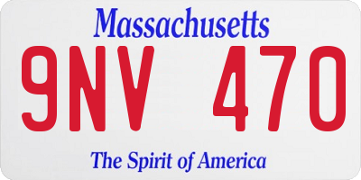 MA license plate 9NV470