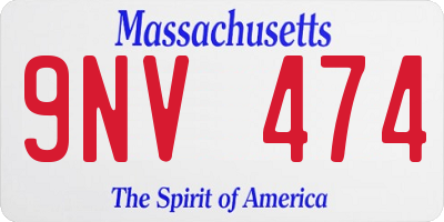 MA license plate 9NV474