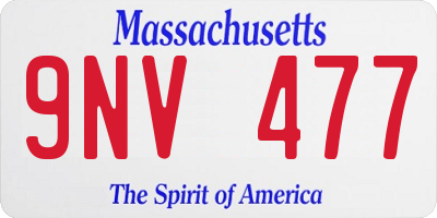 MA license plate 9NV477