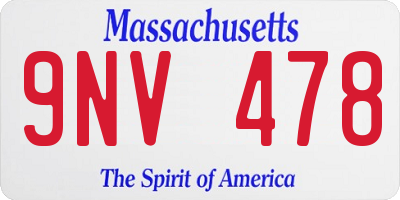 MA license plate 9NV478