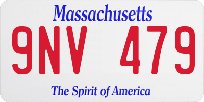 MA license plate 9NV479