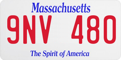 MA license plate 9NV480