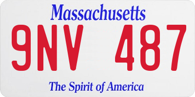 MA license plate 9NV487