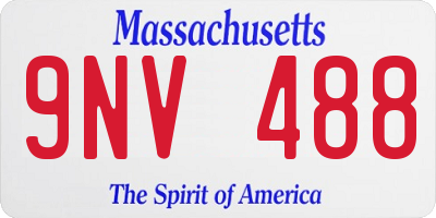 MA license plate 9NV488