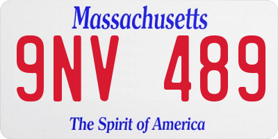 MA license plate 9NV489