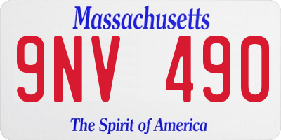 MA license plate 9NV490