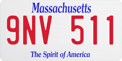 MA license plate 9NV511