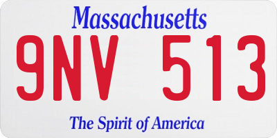 MA license plate 9NV513