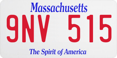 MA license plate 9NV515