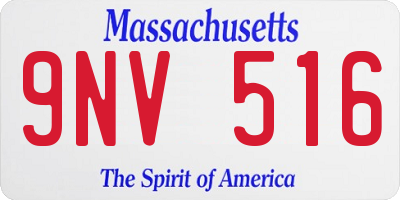 MA license plate 9NV516