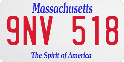 MA license plate 9NV518