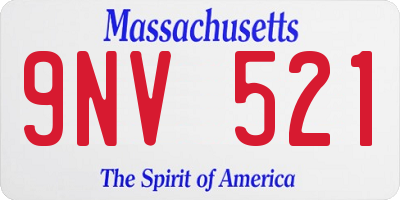 MA license plate 9NV521