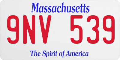 MA license plate 9NV539