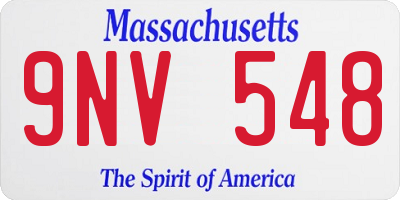 MA license plate 9NV548