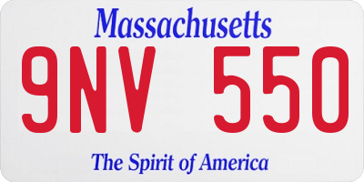 MA license plate 9NV550