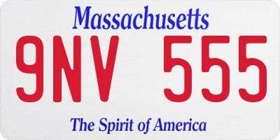 MA license plate 9NV555