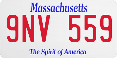 MA license plate 9NV559