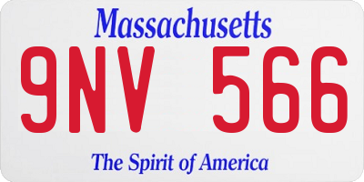 MA license plate 9NV566