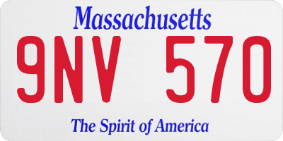 MA license plate 9NV570