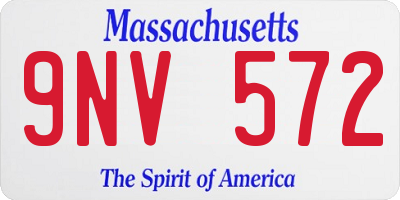 MA license plate 9NV572
