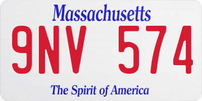 MA license plate 9NV574